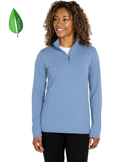 charles river apparel Women's Heathered Eco-Logic Stretch Quarter Zip