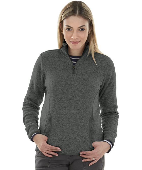 charles river apparel Women's Heathered Fleece Pullover