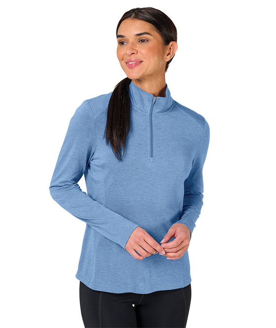 charles river apparel Women's Vista Tri-Blend Quarter Zip