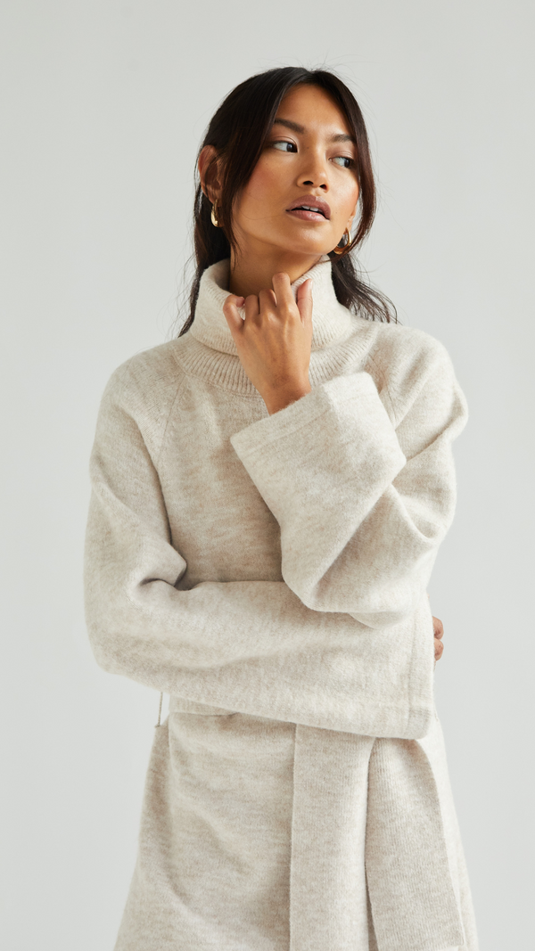 charli Abbie Knitted Dress - Sand Dresses