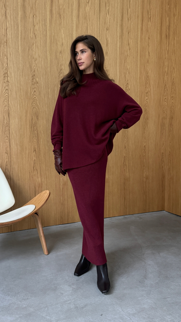 Charli Alma Pencil Skirt - Dark Cherry Skirts