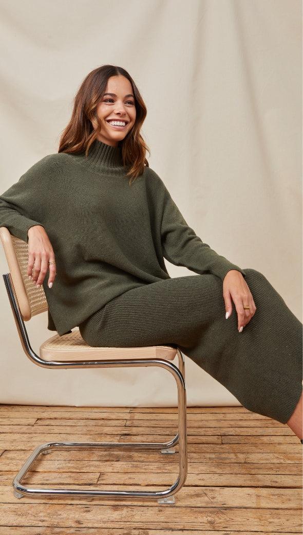 Charli Alma Pencil Skirt - Khaki Skirts