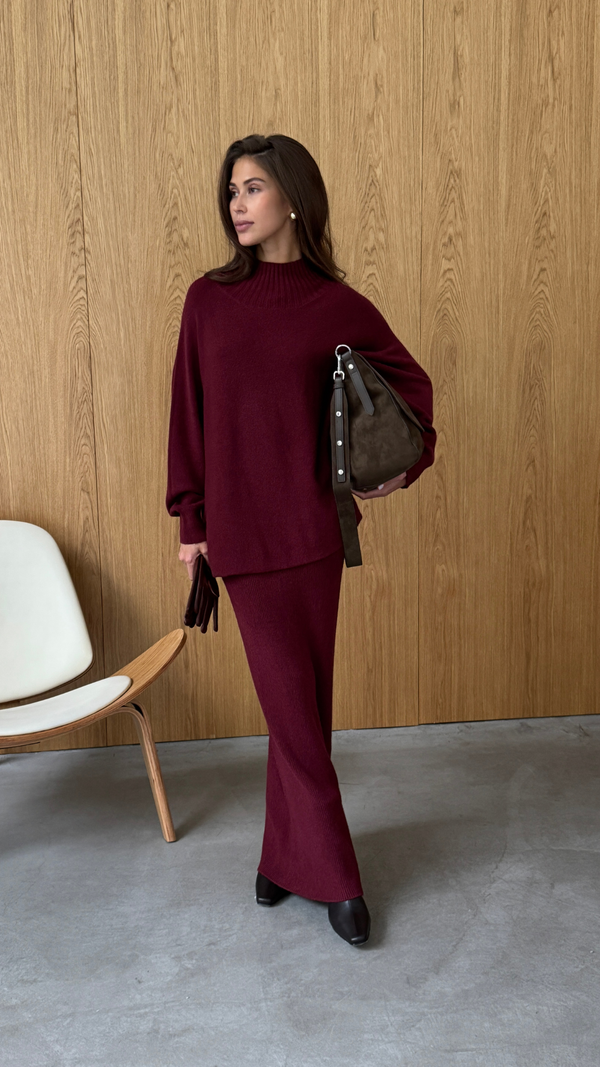 Charli Alma Sweater - Dark Cherry Jumpers