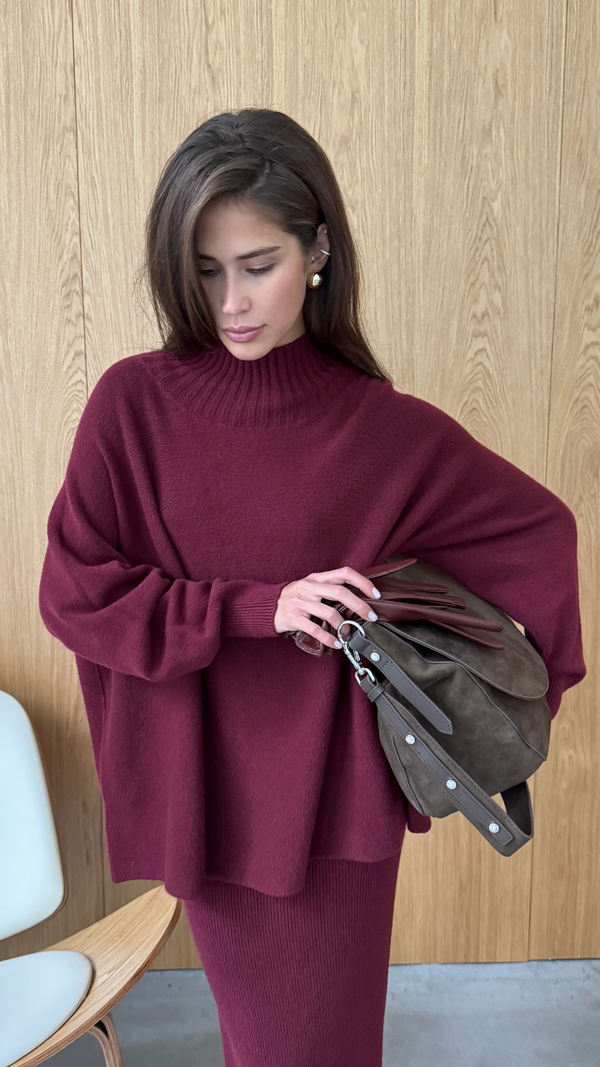 charli Alma Sweater - Dark Cherry Jumpers