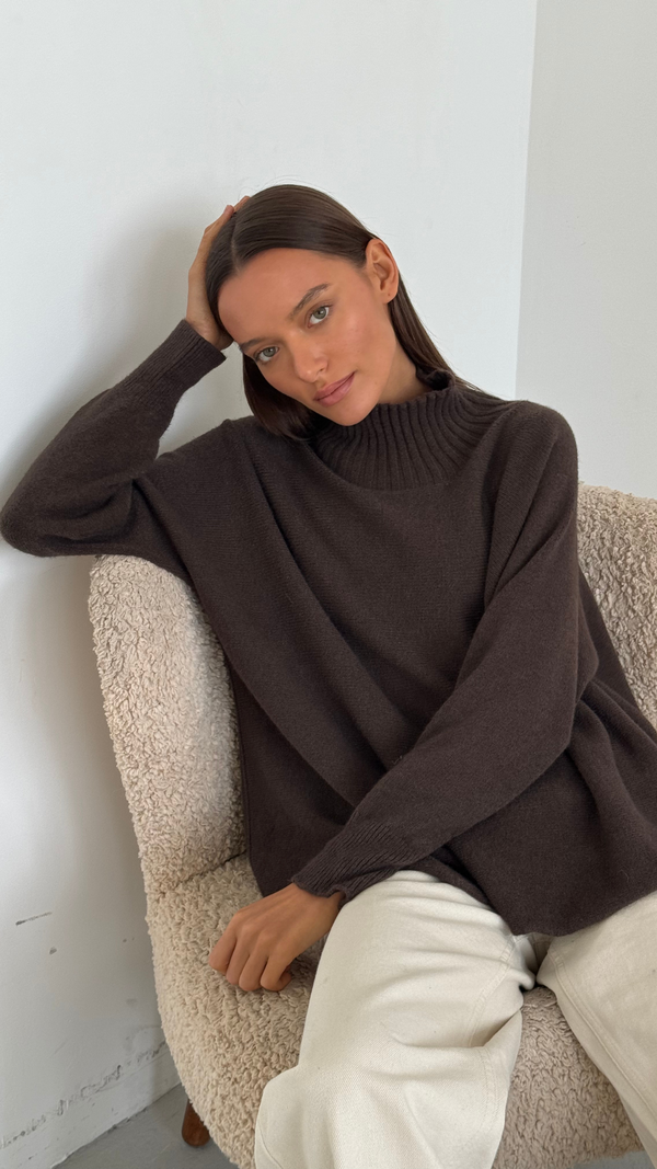 charli Alma Sweater - Dark Espresso Jumpers