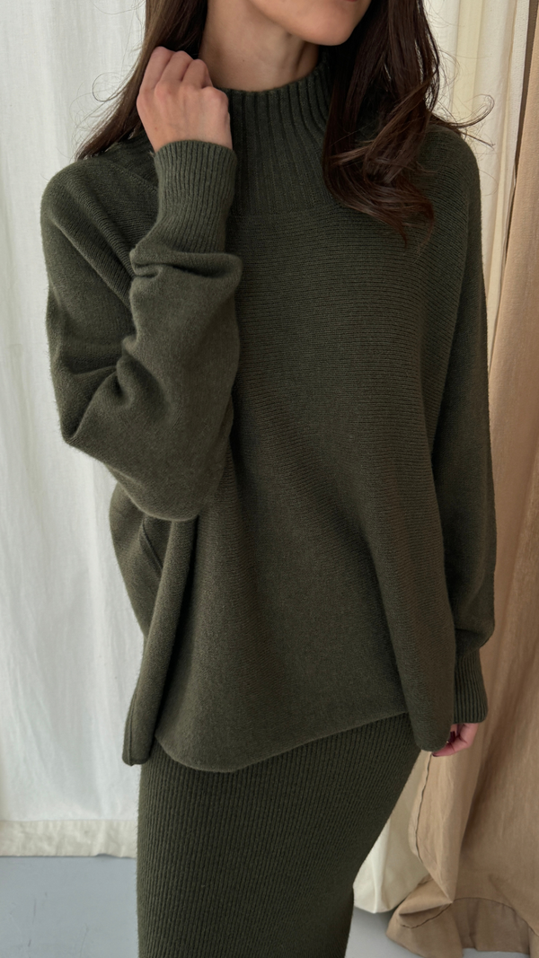 Charli Alma Sweater - Khaki Jumpers