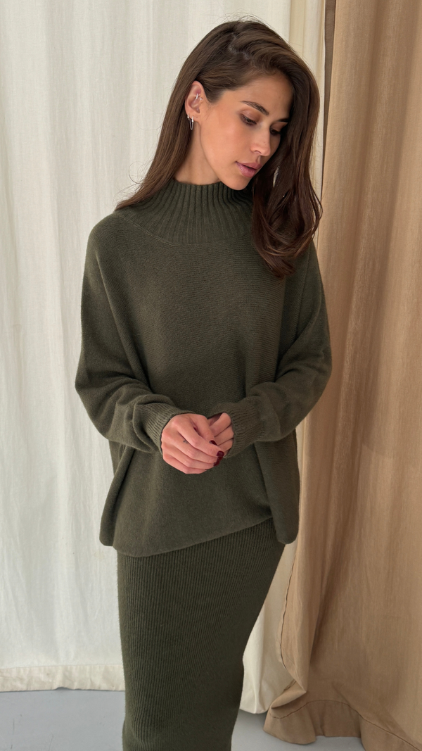 Charli Alma Sweater - Khaki Jumpers
