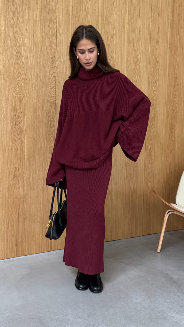 Charli Amelie Sweater - Dark Cherry Jumpers