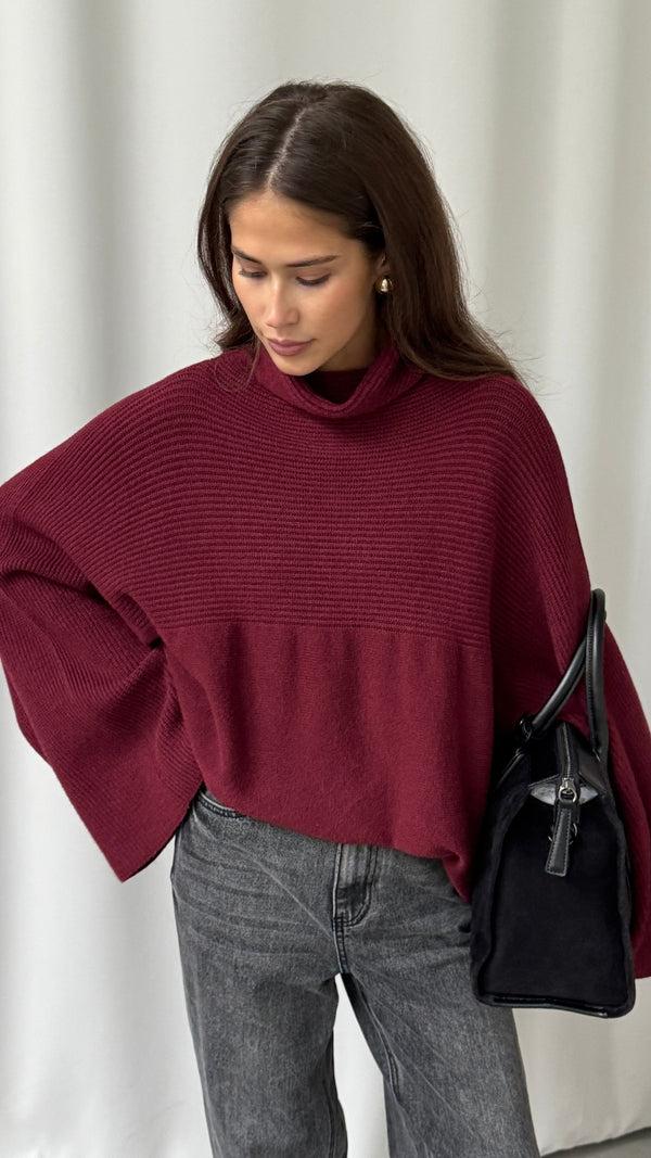 Charli Amelie Sweater - Dark Cherry Jumpers