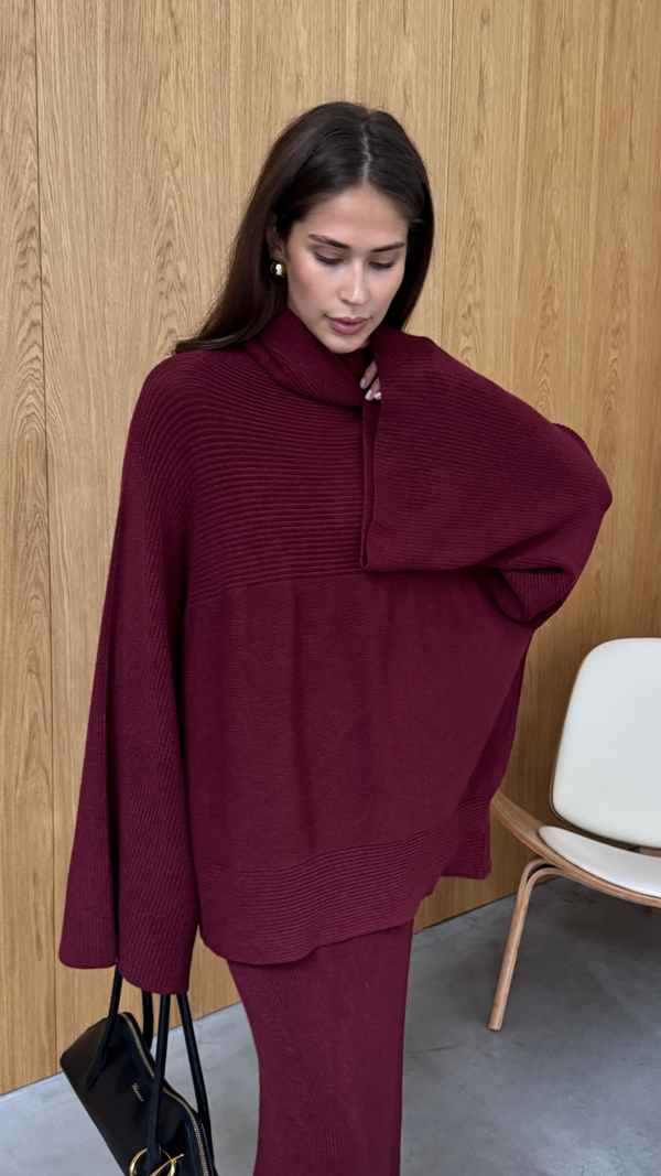 charli Amelie Sweater - Dark Cherry Jumpers