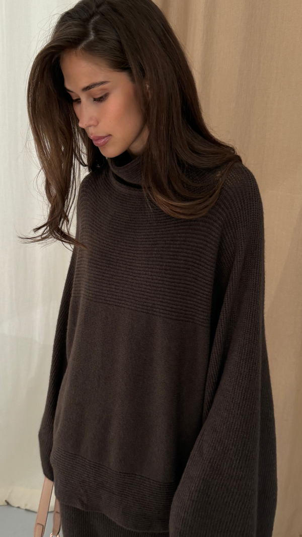 Charli Amelie Sweater - Dark Espresso Jumpers