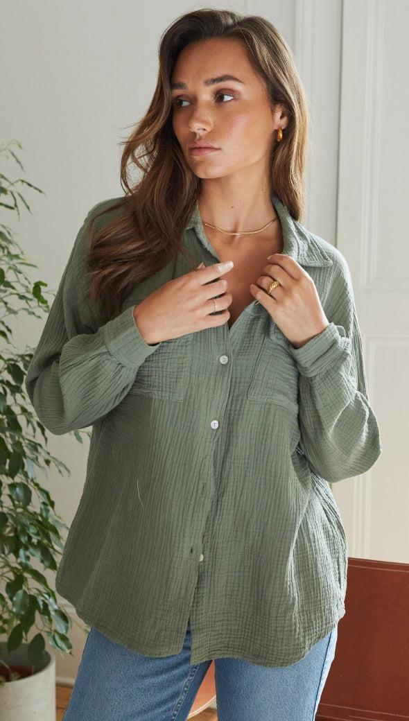 Charli Antoneta Shirt- Khaki Shirts