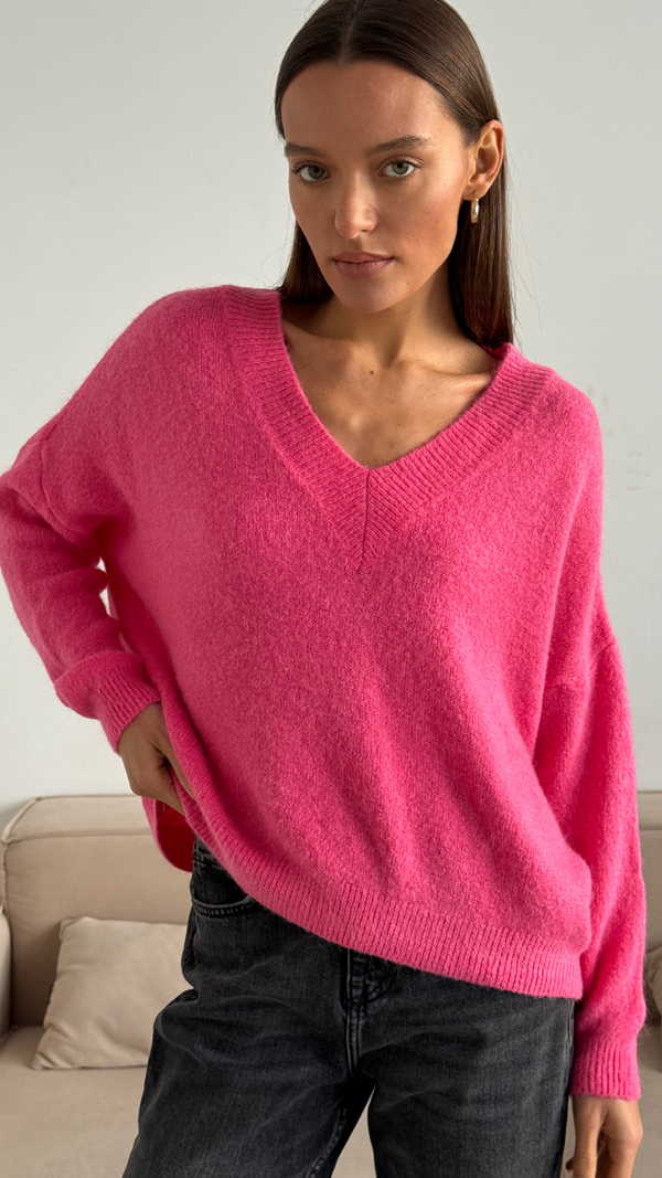 Charli April Alpaca Sweater - Candy Pink Jumpers