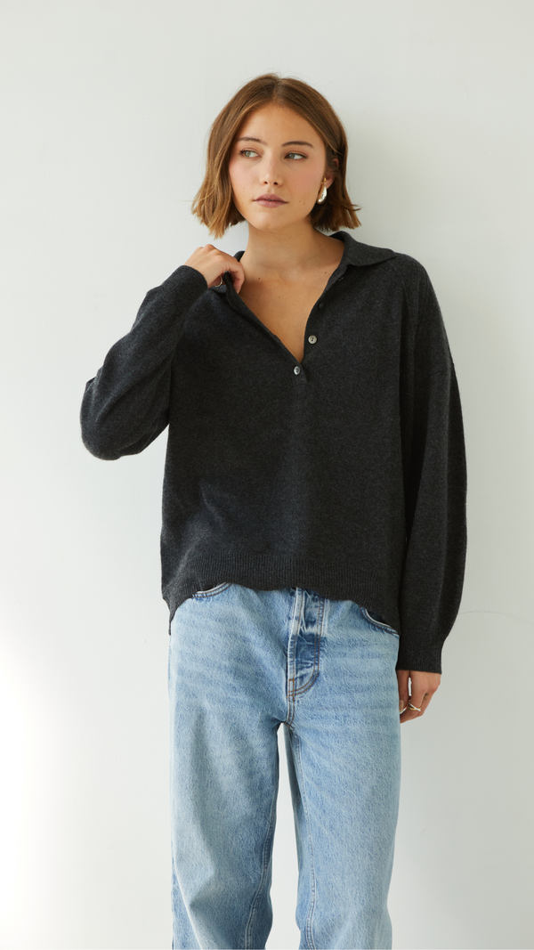 Charli Caprice Cashmere Sweater - Dark Grey Jumpers