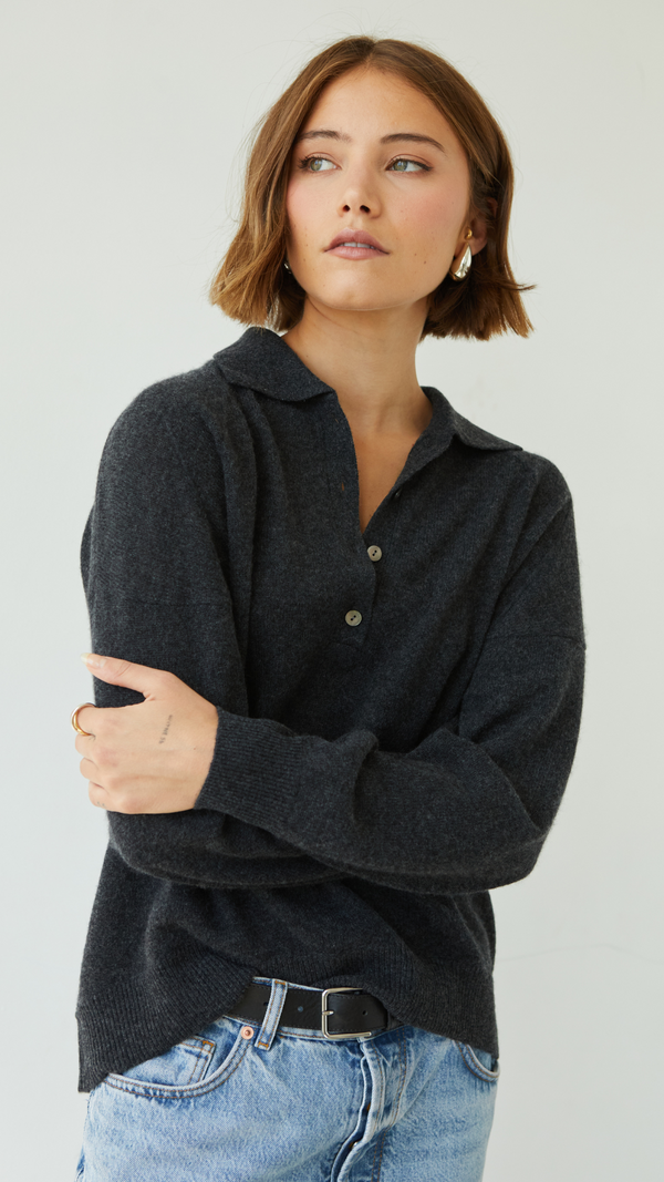 Charli Caprice Cashmere Sweater - Dark Grey Jumpers