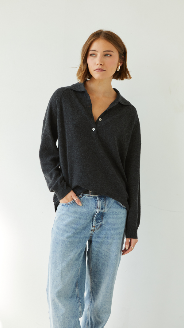 Charli Caprice Cashmere Sweater - Dark Grey Jumpers