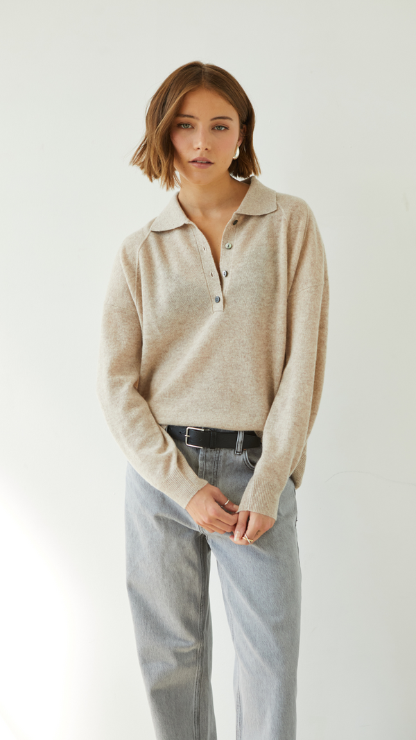 Charli Caprice Cashmere Sweater - Oat Jumpers