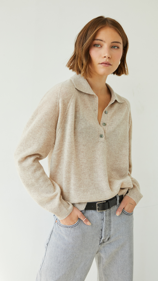 Charli Caprice Cashmere Sweater - Oat Jumpers