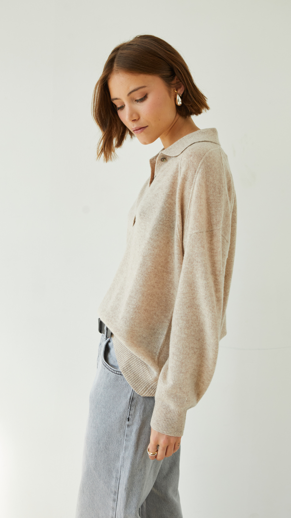 Charli Caprice Cashmere Sweater - Oat Jumpers