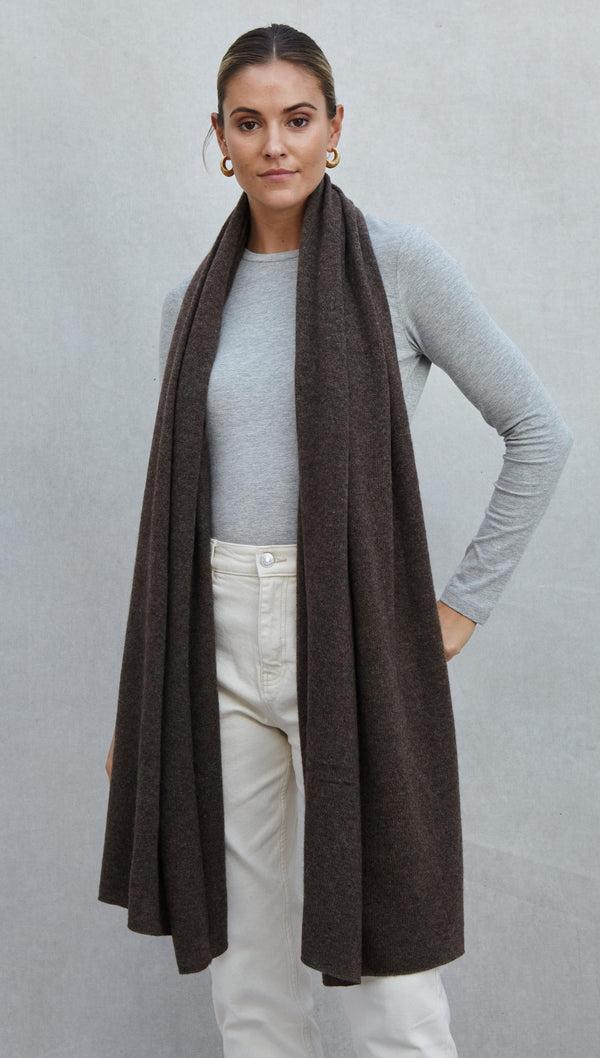 Charli Cashmere Travel Wrap - Bark Scarves