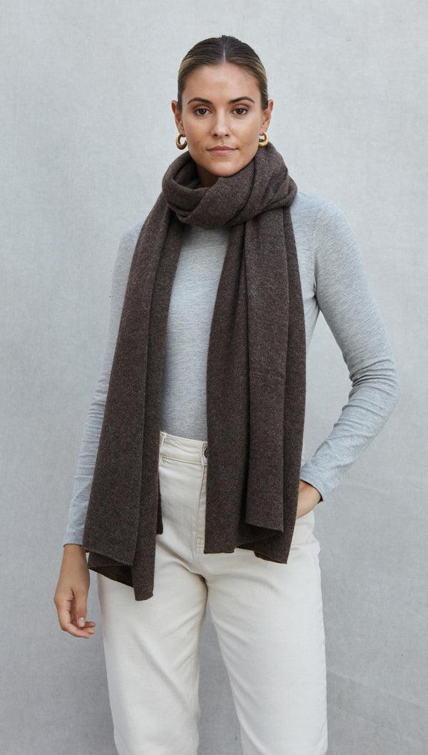 Charli Cashmere Travel Wrap - Bark Scarves