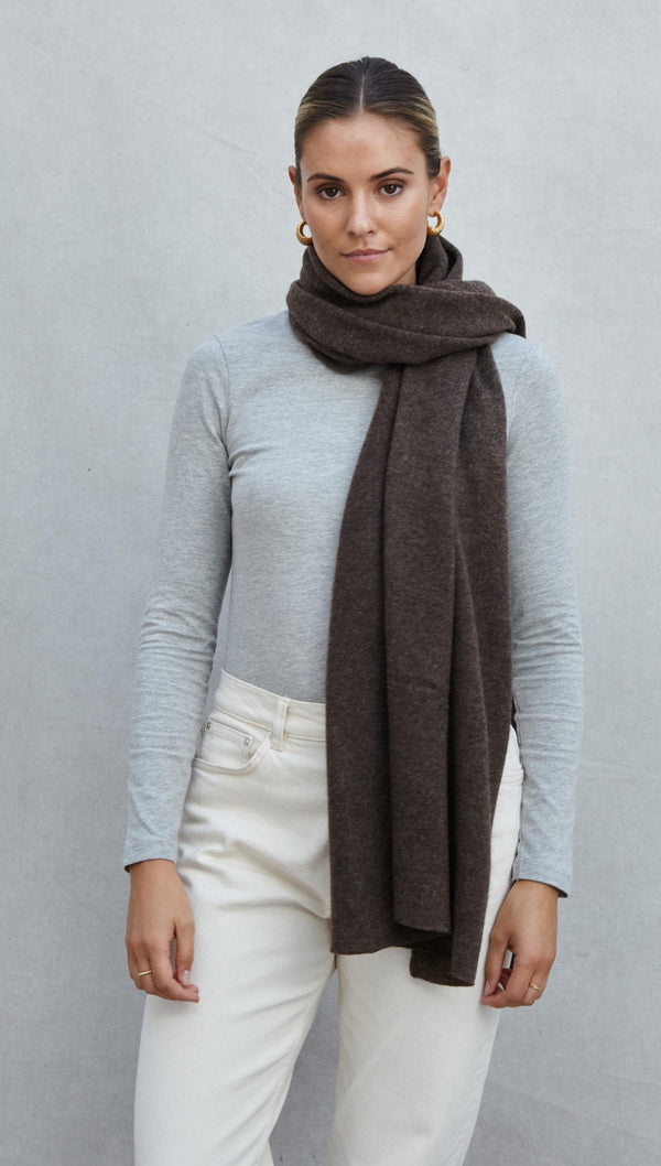 Charli Cashmere Travel Wrap - Bark Scarves