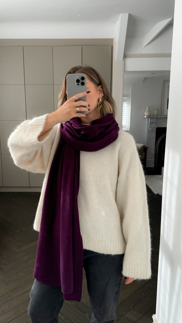 Charli Cashmere Travel Wrap - Dark Cherry Scarves