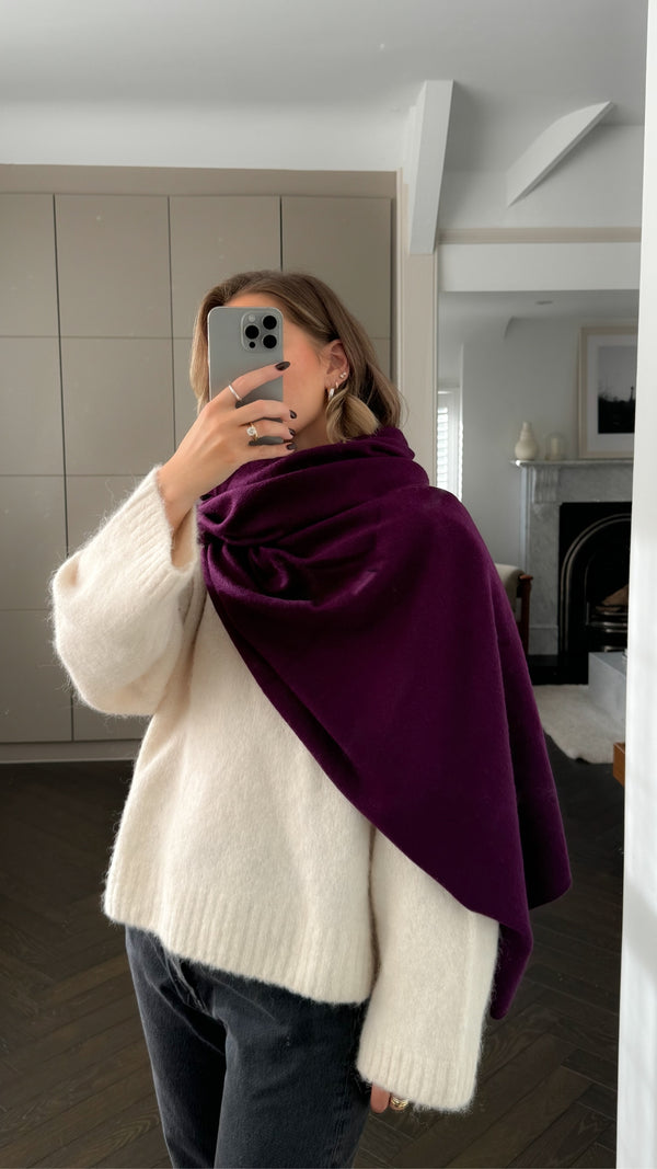 Charli Cashmere Travel Wrap - Dark Cherry Scarves