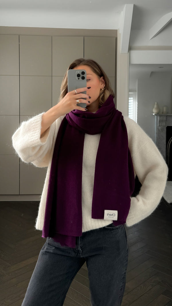 charli Cashmere Travel Wrap - Dark Cherry Scarves