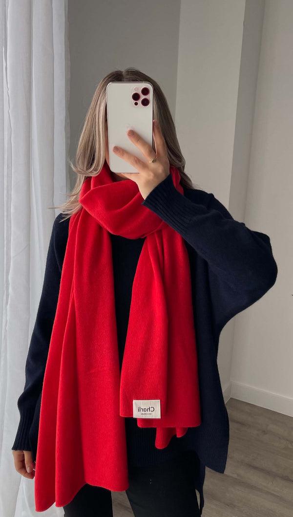 Charli Cashmere Travel Wrap - Pomegranate Scarves