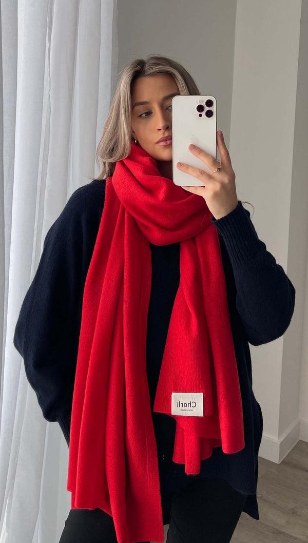 Charli Cashmere Travel Wrap - Pomegranate Scarves