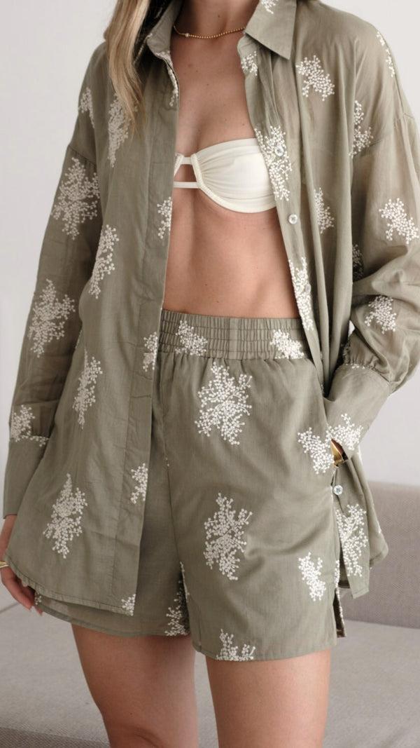 Charli Celina Shorts - Olive Shorts