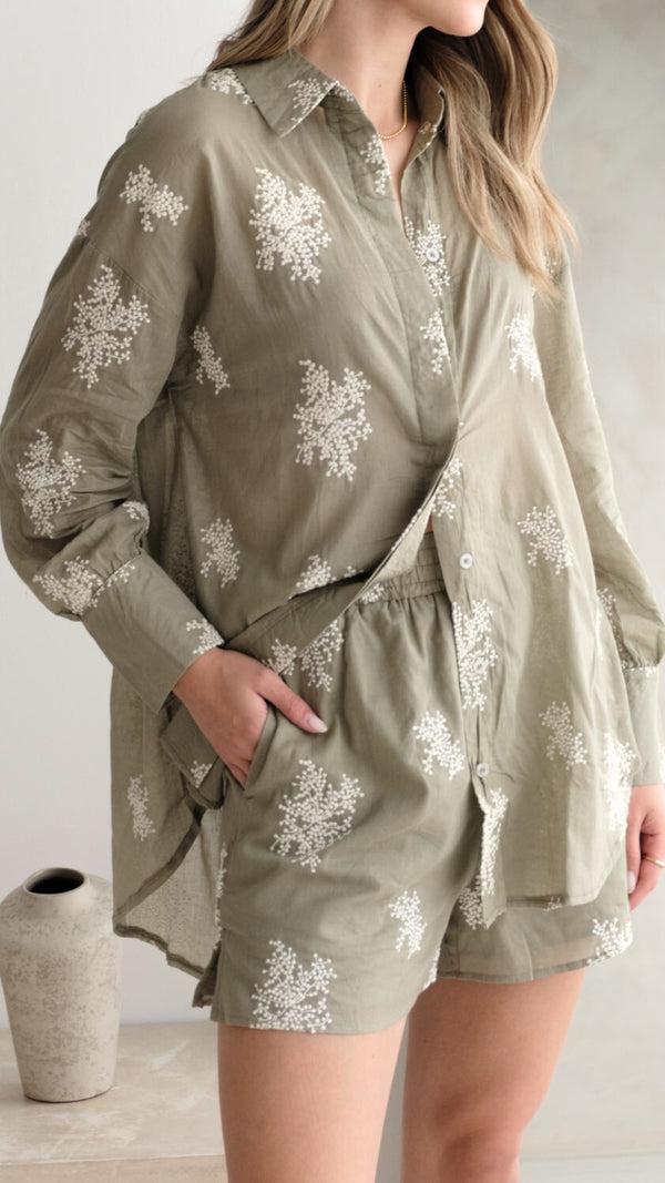 Charli Celina Shorts - Olive Shorts