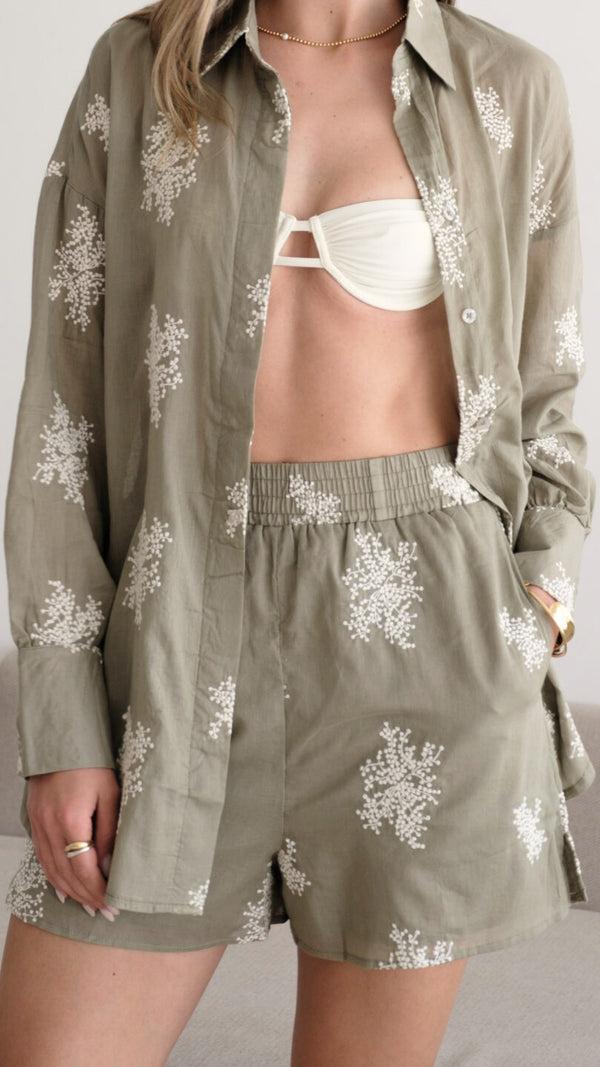 charli Celina Shorts - Olive Shorts