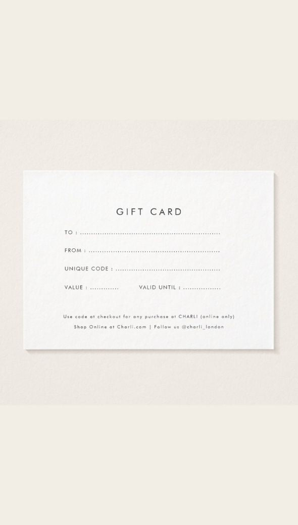 Charli Charli London Gift Card - £200