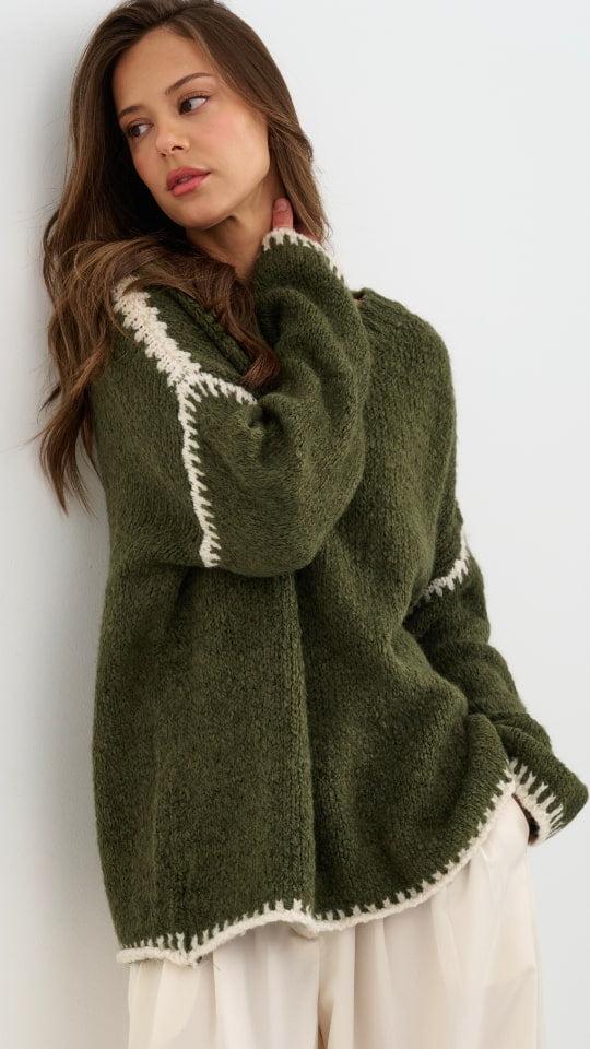 Charli Cleo Jumper - Khaki Jumpers