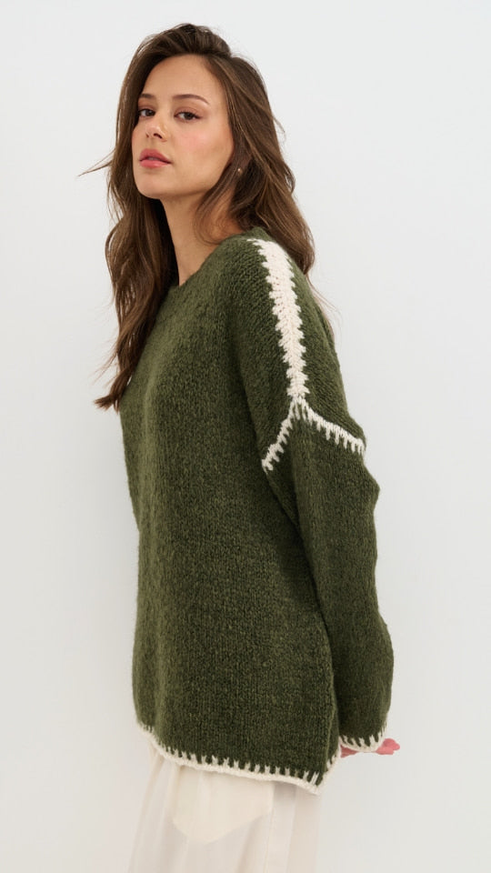 Charli Cleo Jumper - Khaki Jumpers