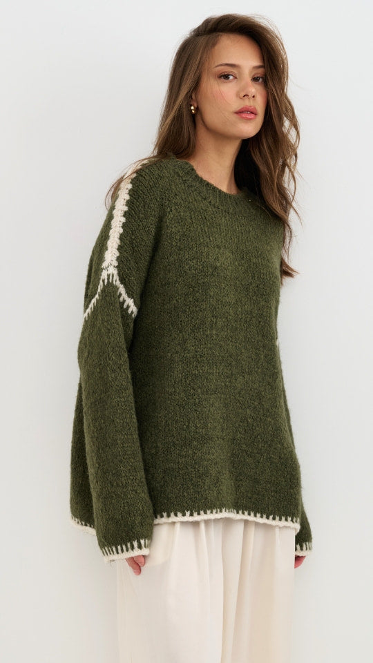 charli Cleo Jumper - Khaki Jumpers
