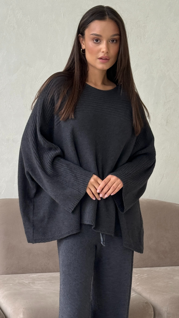 charli Cora Sweater - Anthracite Jumpers