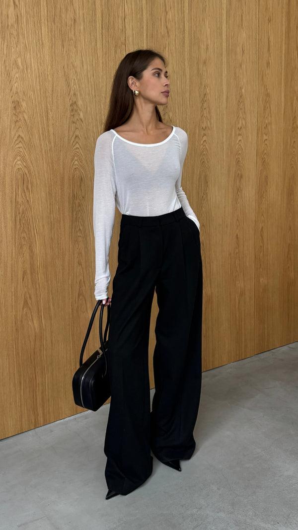 Charli Esme Cashmere Jersey Top - White Tops