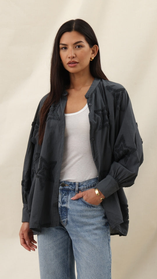 Charli Estelle Star Detail Shirt - Anthracite Shirts