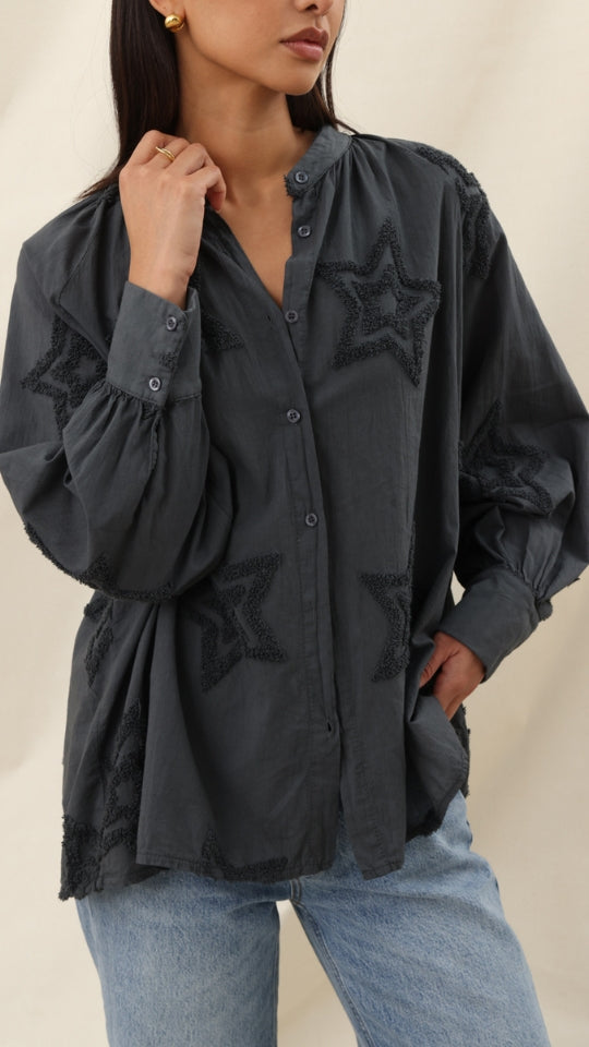 Charli Estelle Star Detail Shirt - Anthracite Shirts