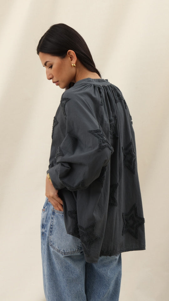 Charli Estelle Star Detail Shirt - Anthracite Shirts