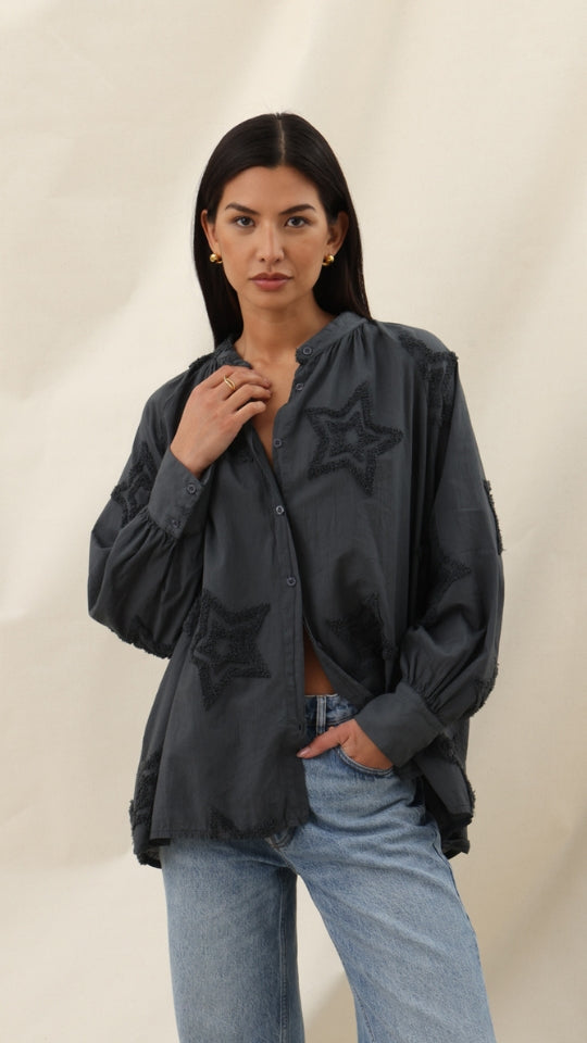 charli Estelle Star Detail Shirt - Anthracite Shirts