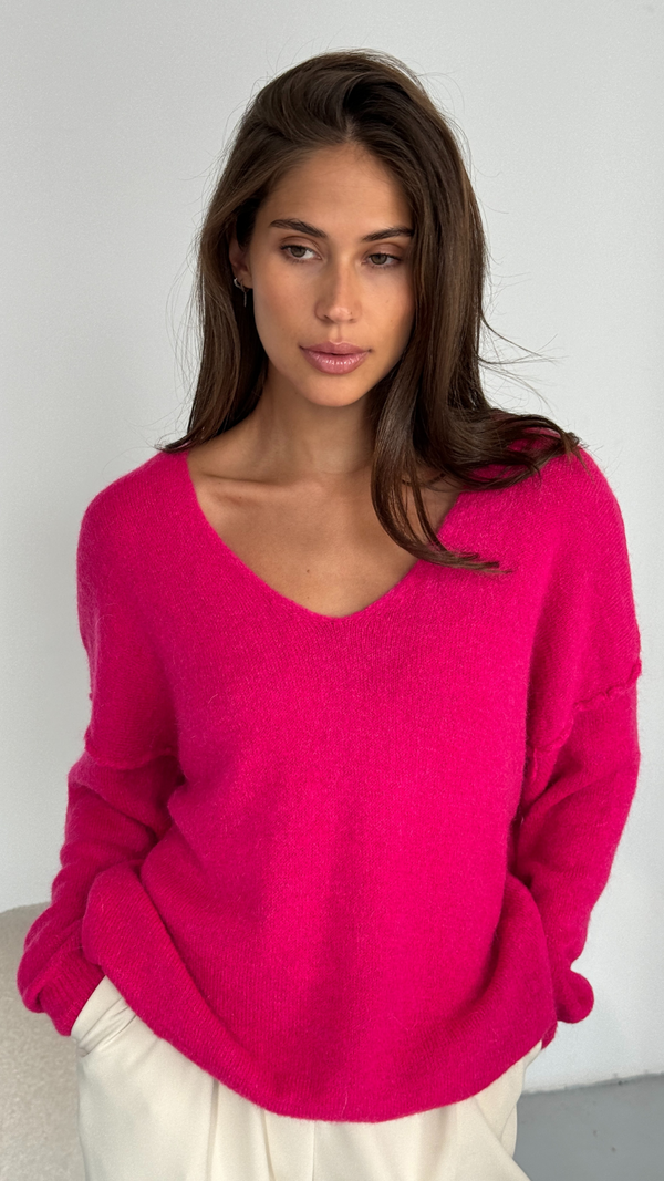 charli Hailey Sweater - Fuchsia Jumpers