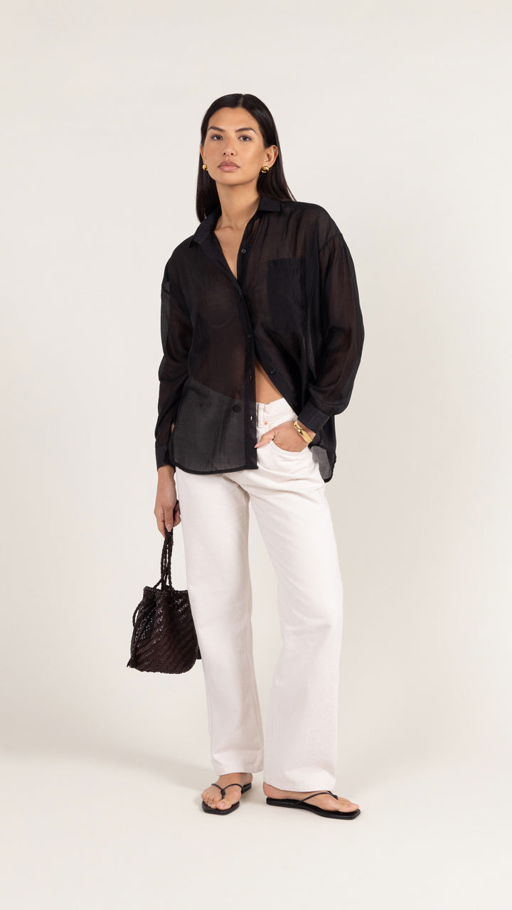 Charli Ines Shirt - Black Blouses
