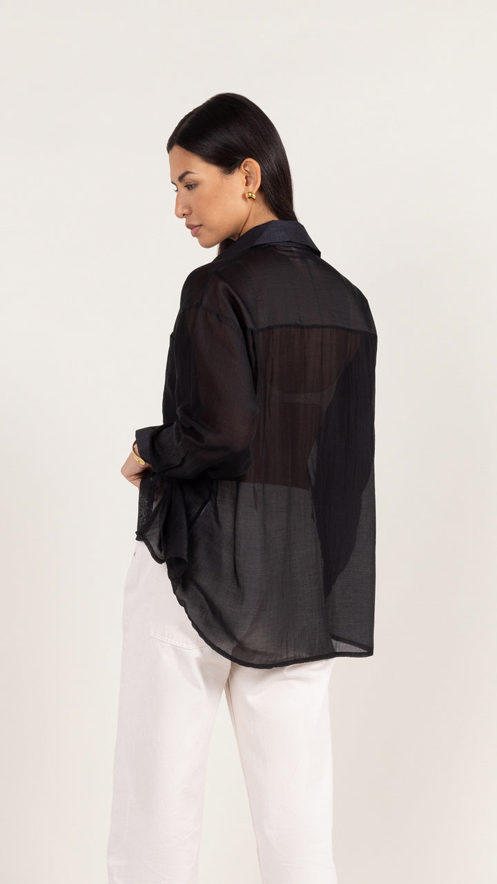 Charli Ines Shirt - Black Blouses