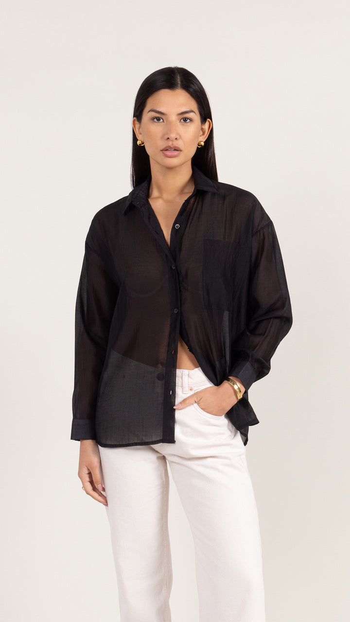 Charli Ines Shirt - Black Blouses