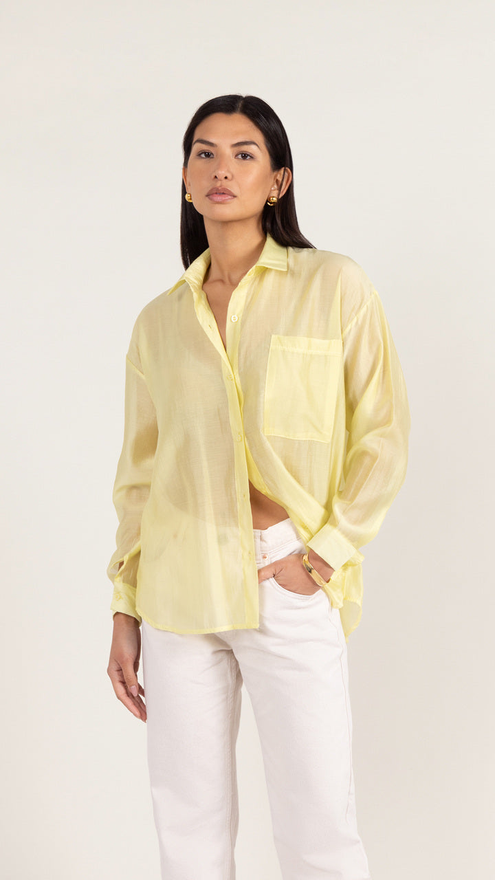 charli Ines Shirt - Pastel Lemon Blouses