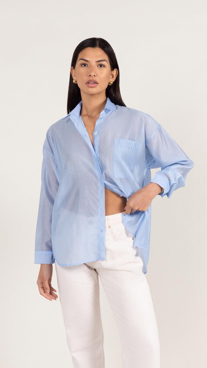 Charli Ines Shirt - Sky Blouses